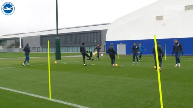 Brighton players train ahead of fans return